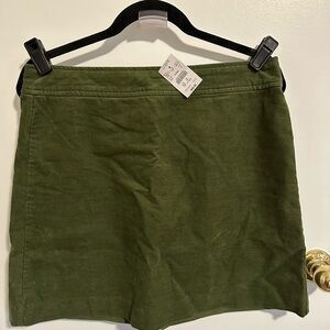 J. Crew Green Corduroy Mini Skirt - NWT